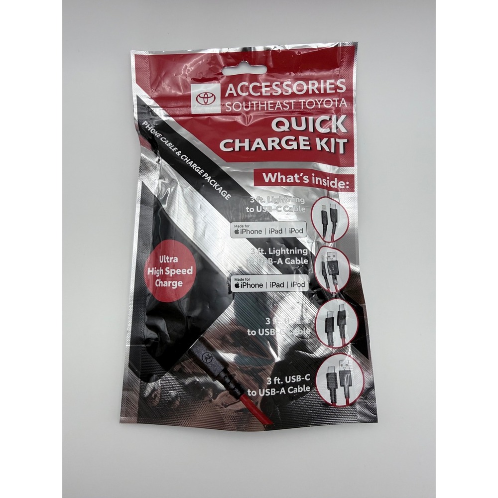 Southeast Toyota Quick Charge Kit Gen3 Cables 00016-00527 4 Pack 3ft USB-C